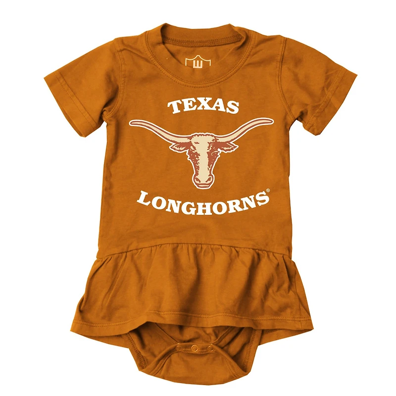 Girls Infant Wes & Willy Texas Orange Texas Longhorns Skirted Bodysuit