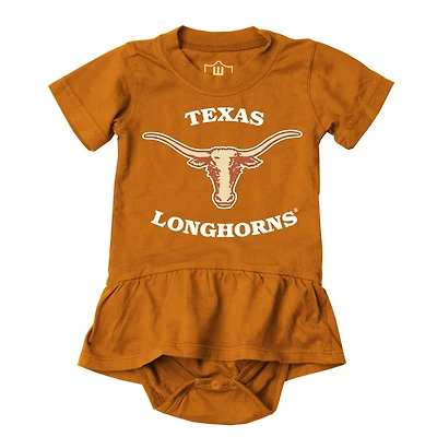 Girls Infant Wes & Willy Texas Orange Texas Longhorns Skirted Bodysuit