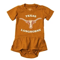 Girls Infant Wes & Willy Texas Orange Texas Longhorns Skirted Bodysuit