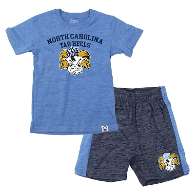 Preschool Wes & Willy Light Blue North Carolina Tar Heels Cloudy Yarn T-Shirt & Shorts Set
