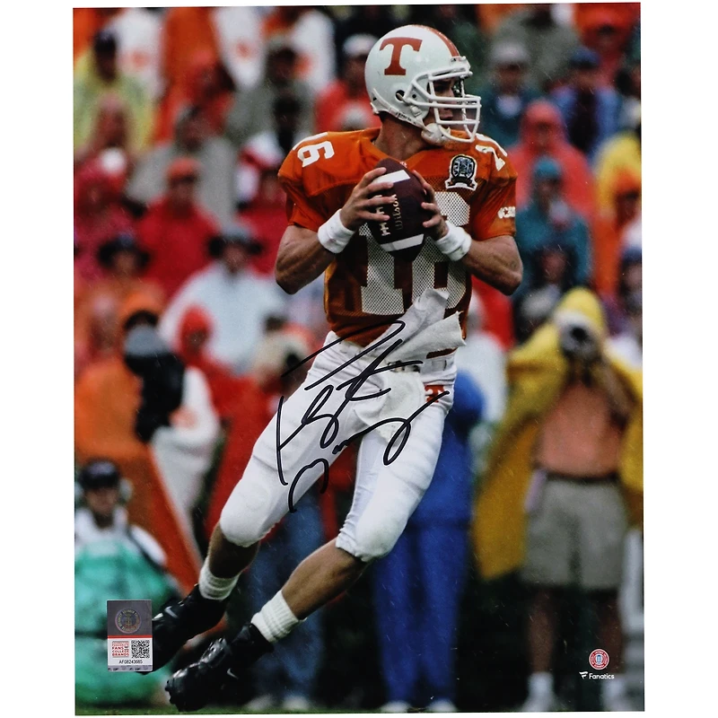 Peyton Manning Tennessee Volunteers Autographed 8" x 10" Orange Jersey Drop-Back Photograph