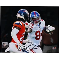 Theo Johnson New York Giants Autographed 8" x 10" Stiff Arm Spotlight Photograph