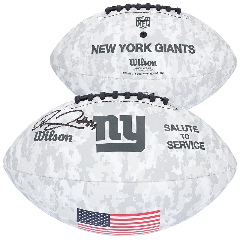 Theo Johnson New York Giants Autographed Wilson 2024 Salute To Service Football
