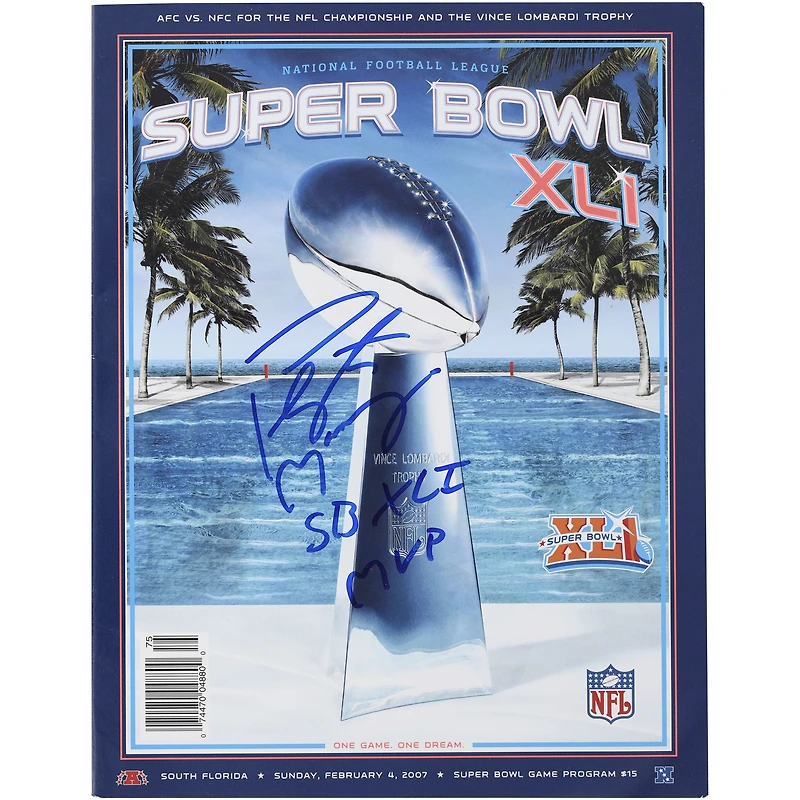 Peyton Manning Indianapolis Colts Autographed Super Bowl XLI Program with "SB XLI MVP" Inscription