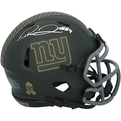 Theo Johnson New York Giants Autographed Riddell 2025 Salute To Service Speed Mini Helmet