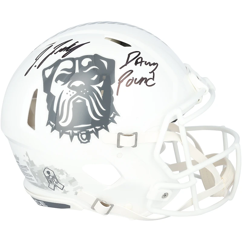 Jerry Jeudy Cleveland Browns Autographed Riddell 2025 Salute To Service Speed Authentic Helmet with "Dawg Pound" Inscription