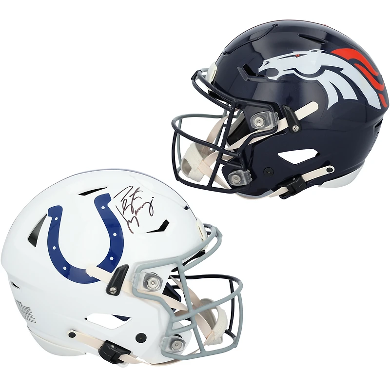 Peyton Manning Indianapolis Colts & Denver Broncos Autographed Riddell Speed Flex Authentic Helmet - Signed on Colts Side