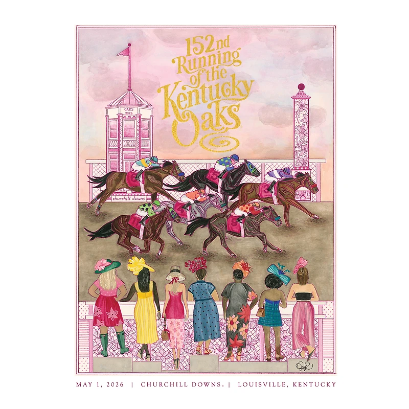 2026 Kentucky Oaks 152nd Limited-Edition Print - Gold Foil, Signed by Artist