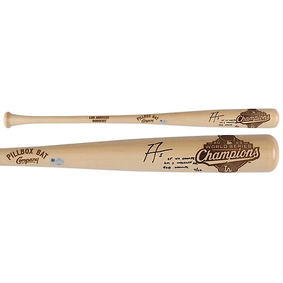 Freddie Freeman Los Angeles Dodgers Autographed 2025 World Series Champions Pillbox Bat Company Bat with Multiple Inscriptions - Limited Edition of 25