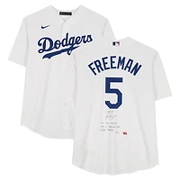 Freddie Freeman Los Angeles Dodgers Autographed 2025 World Series Champions White Nike Replica Jersey with Multiple Inscriptions - Limited Edition of 25