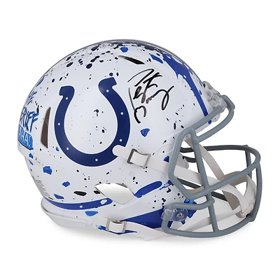 Peyton Manning Indianapolis Colts Autographed Riddell 2020 Speed Authentic Helmet  - Art by King Saladeen - Limited Edition #1/1 - WN55915753