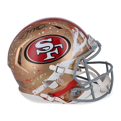 Joe Montana San Francisco 49ers Autographed Riddell Speed Authentic Helmet  - Art by King Saladeen - Limited Edition #1/1 - WN55915771