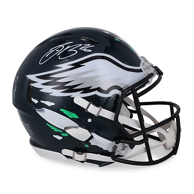 Saquon Barkley Philadelphia Eagles Autographed Riddell Speed Authentic Helmet  - Art by King Saladeen - Limited Edition #1/1 - WN55915783