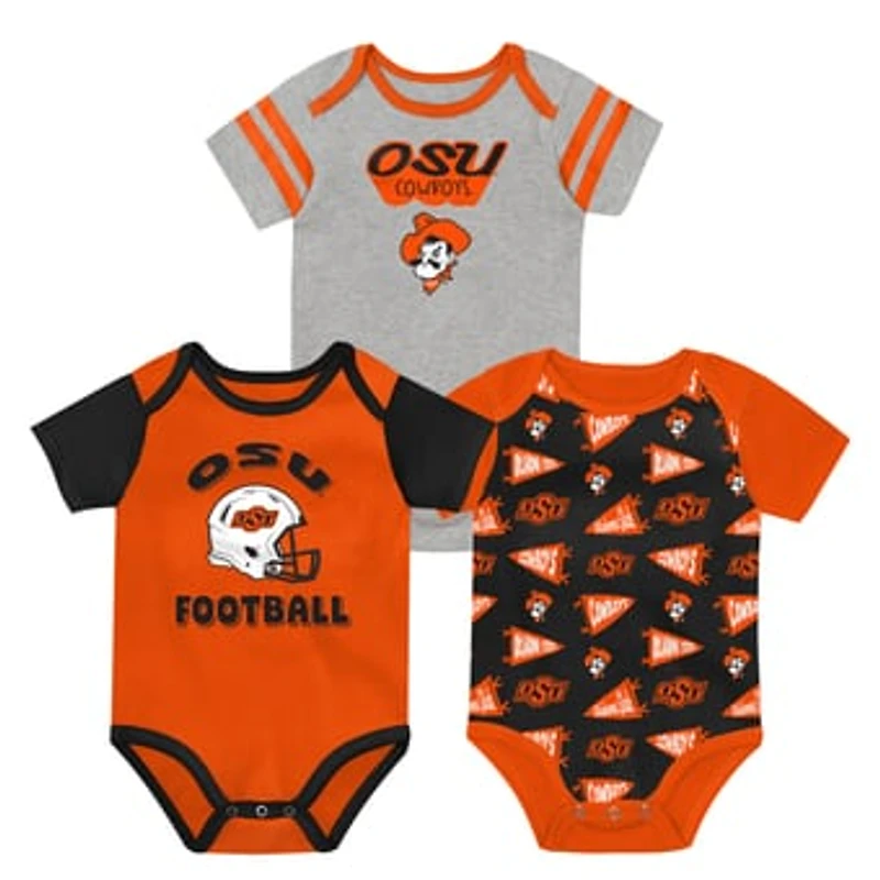Newborn Outerstuff Orange Oklahoma State Cowboys Star Player Three-Piece Bodysuit Set