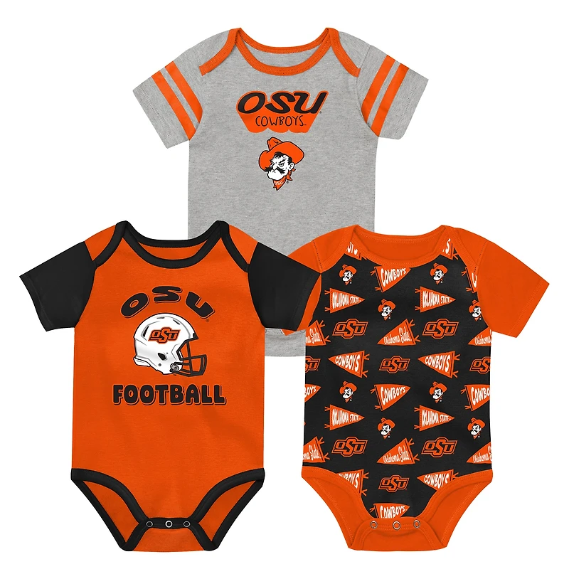 Newborn Outerstuff Orange Oklahoma State Cowboys Star Player Three-Piece Bodysuit Set