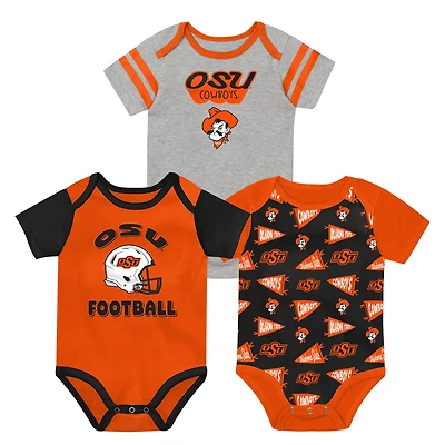 Newborn Outerstuff Orange Oklahoma State Cowboys Star Player Three-Piece Bodysuit Set