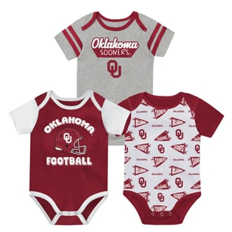 Newborn Outerstuff Crimson Oklahoma Sooners Star Player Three-Piece Bodysuit Set