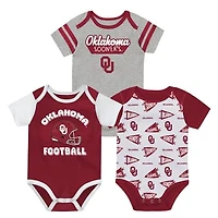 Newborn Outerstuff  Crimson Oklahoma Sooners Star Player Three-Piece Bodysuit Set