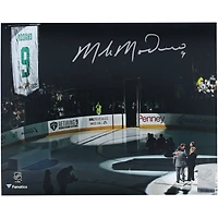 Mike Modano Dallas Stars Autographed 8" x 10" Jersey Retirement Night Photograph