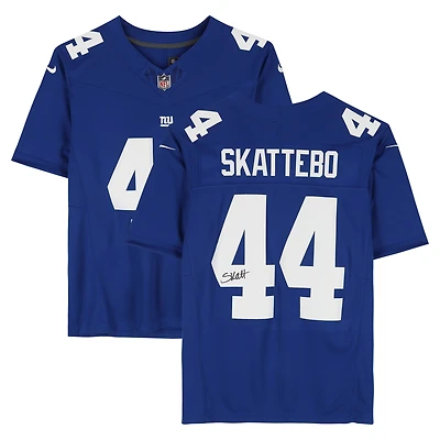 Cam Skattebo New York Giants Autographed Royal Nike Vapor F.U.S.E. Limited Jersey