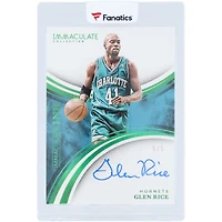 Glen Rice Charlotte Hornets Autographed 2024-25 Panini Immaculate Collection Green Immaculate Ink #INK-GRC #5/5 Card