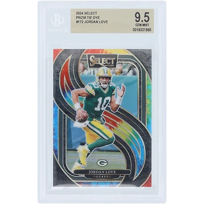 Jordan Love Green Bay Packers 2024 Panini Select Tie Dye Prizm #172 #8/25 BGS Authenticated 9.5 Card