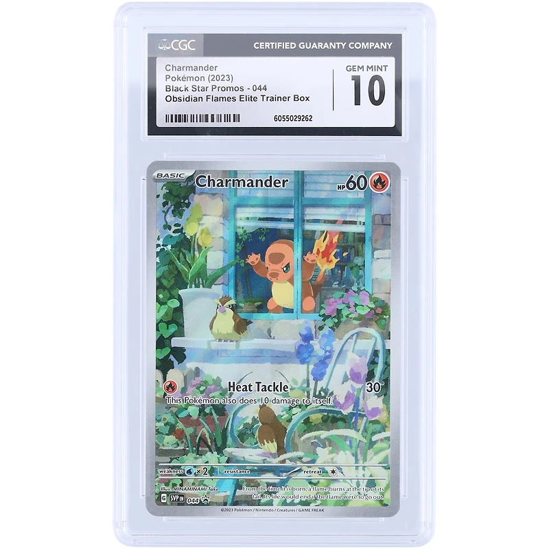 Charmander 2023 Pokemon Obsidian Flames ETB Black Star Promos #044 CGC Authenticated 10 Card
