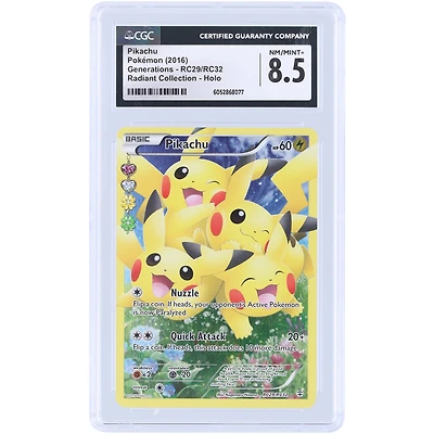 Pikachu 2016 Pokemon Generations Radiant Collection Ultra Rare Holo #RC29 CGC Authenticated 8.5 Card