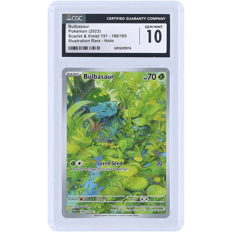 Bulbasaur 2023 Pokemon 151 Illustration Rare #166 CGC Authenticated 10 Card