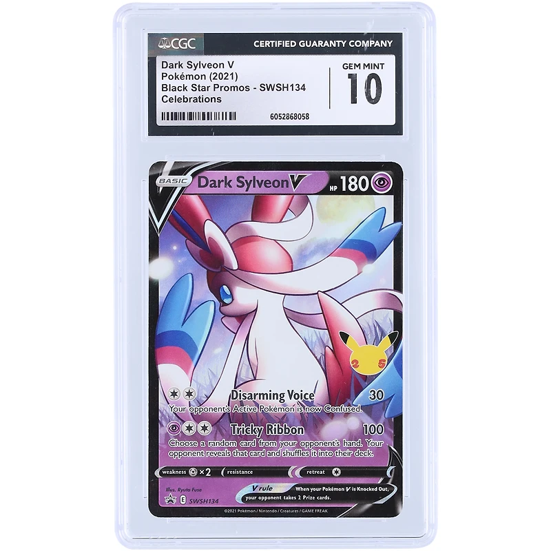 Dark Sylveon V 2021 Pokemon Sword & Shield Celebrations Black Star Promo #SWSH134 CGC Authenticated 10 Card