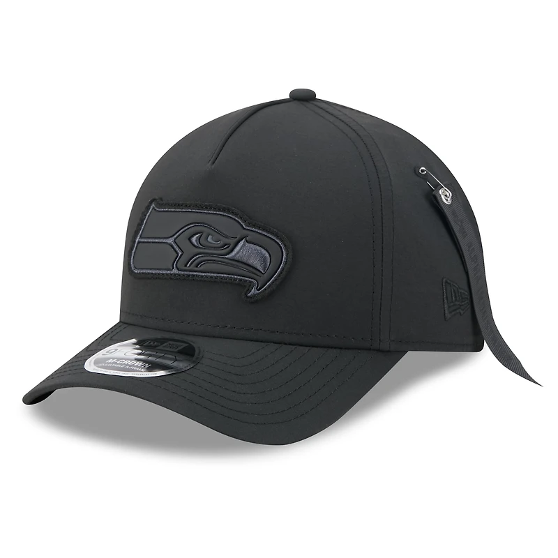 Men's New Era x Alpha Industries Black Seattle Seahawks A-Frame 9FORTY Adjustable Hat