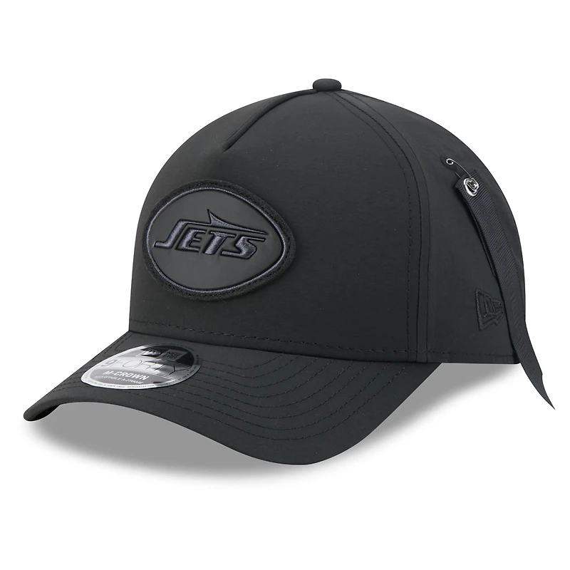 Men's New Era x Alpha Industries Black New York Jets A-Frame 9FORTY Adjustable Hat