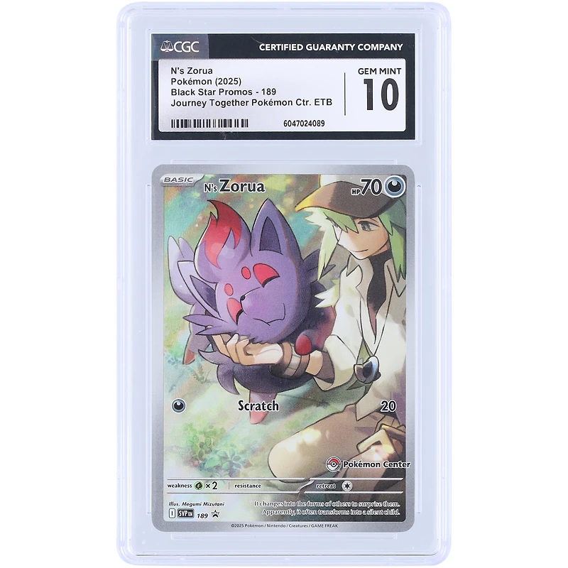 N's Zorua 2025 Pokemon Scarlet & Violet Black Star Promos Pokemon Center #189 CGC Authenticated 10 Card