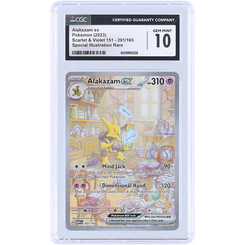 Alakazam EX 2023 Pokemon 151 Special Illustration Rare #201 CGC Authenticated 10 Card