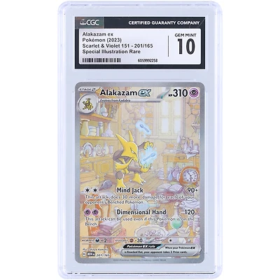 Alakazam EX 2023 Pokemon 151 Special Illustration Rare #201 CGC Authenticated 10 Card
