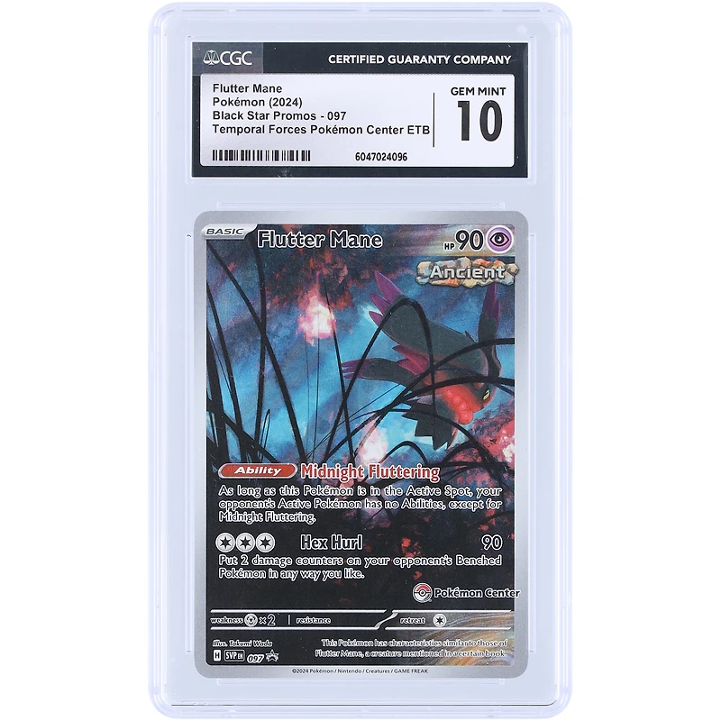 Flutter Mane 2024 Pokemon Scarlet & Violet Black Star Promos Pokemon Center #097 CGC Authenticated 10 Card