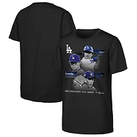 Youth Yoshinobu Yamamoto, Shohei Ohtani & Roki Sasaki Black Los Angeles Dodgers 2025 World Series Champions Historic Performances T-Shirt
