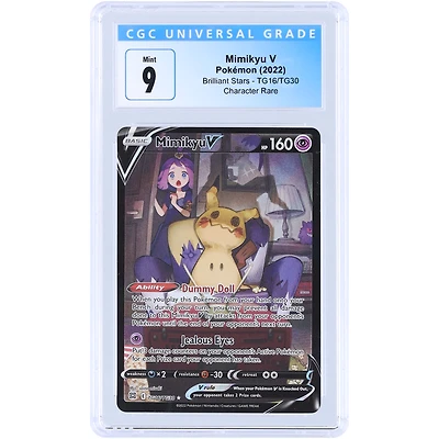Mimikyu V 2022 Pokemon Sword & Shield Brillant Stars Trainer Gallery #TG16 CGC Authenticated 9 Card