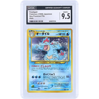 Feraligatr 1999 Pokemon Neo Premium File Holo Japanese #160 CGC Authenticated 9.5 Card