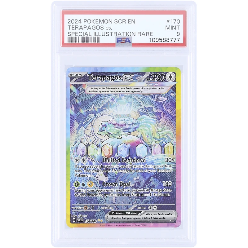 Terapagos EX 2024 Pokemon Scarlet & Violet Stellar Crown Special Illustration Rare #170 PSA Authenticated 9 Card