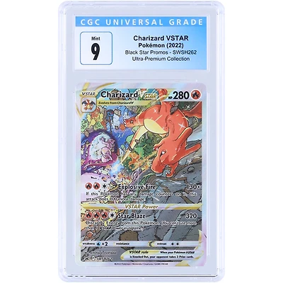 Charizard V Star 2022 Pokemon Sword & Shield Promos Black Star #SWSH262 CGC Authenticated 9 Card