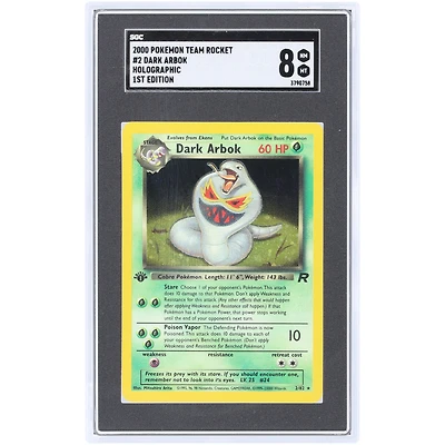 Dark Arbok 2000 Pokemon Team Rocket 1st Edition Holo #2 SGC Authenticated 8 Card