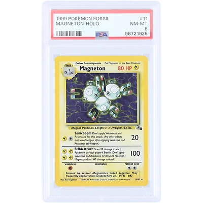 Magneton 1999 Pokemon Fossil Holo #11 PSA Authenticated 8 Card