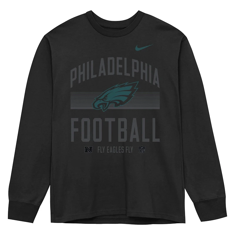 Preschool Nike Black Philadelphia Eagles Arch Logo Gradient Long Sleeve T-Shirt