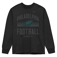 Preschool Nike  Black Philadelphia Eagles Arch Logo Gradient Long Sleeve T-Shirt
