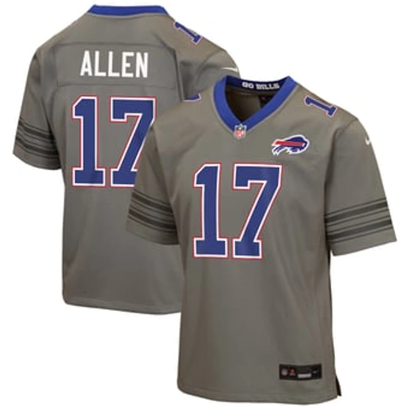 Youth Nike Josh Allen Gray Buffalo Bills Nickel City Game Jersey