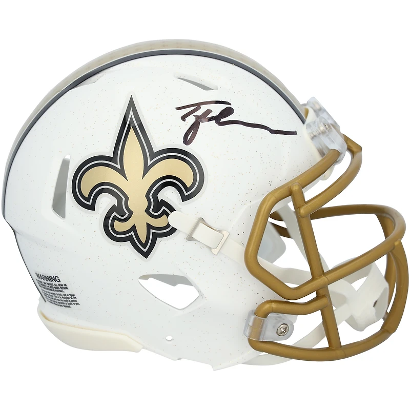 Tyler Shough New Orleans Saints Autographed Riddell 2025 Alternate Speed Mini Helmet