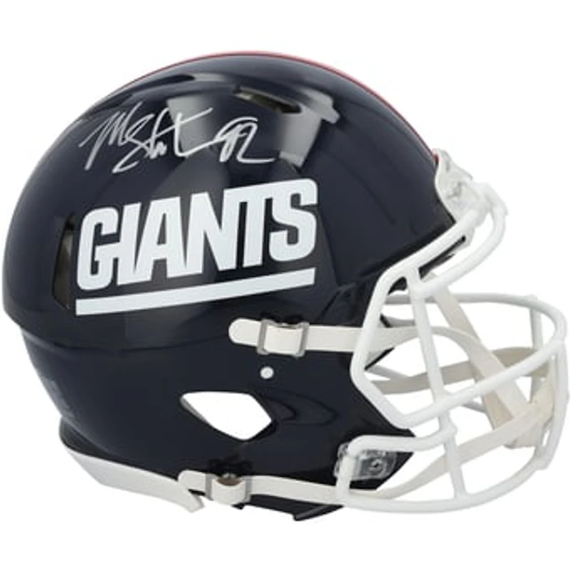 Michael Strahan New York Giants Autographed Riddell 1980-1999 Throwback Speed Authentic Helmet