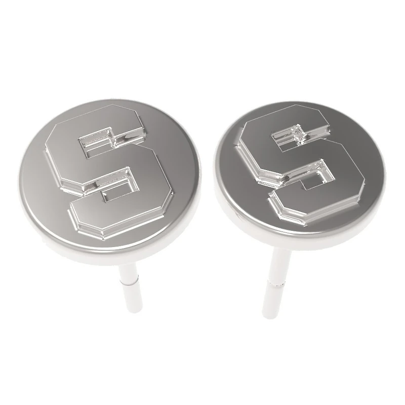 FanDrip Silver Syracuse Orange Sterling Silver Stud Earrings