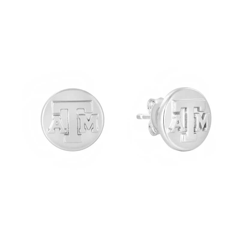 FanDrip Silver Texas A&M Aggies Silver Stud Earrings